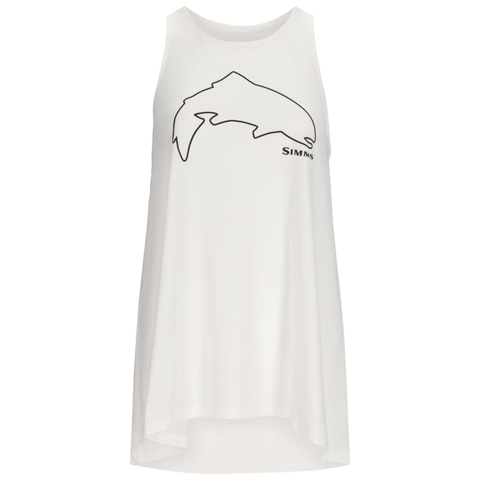 Simms Women's Trout Outline Tank White Image 01