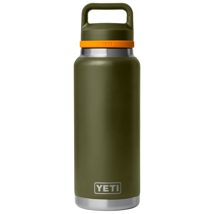 YETI Rambler 36 oz Water Bottle with Chug Cap Olive / King Crab Orange Image 01