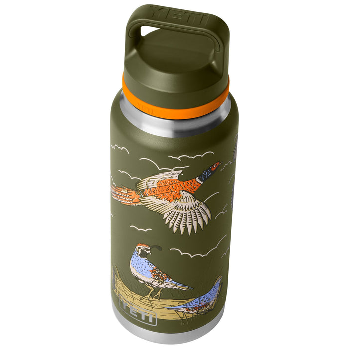 YETI Rambler 36 oz Water Bottle with Chug Cap Upland Bird Olive Image 03