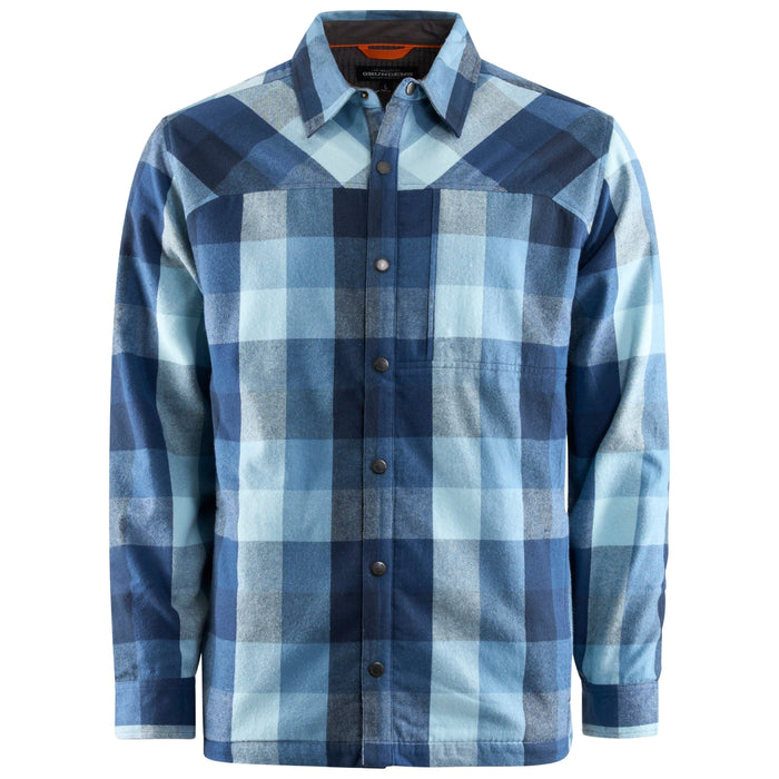 Grundens Men's Bankside Lined Shacket Ocean Plaid Image 01