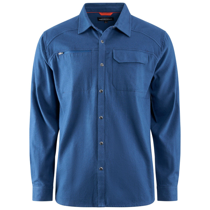 Grundens Men's Dispatch Flannel Shirt Blue Abyss Image 01