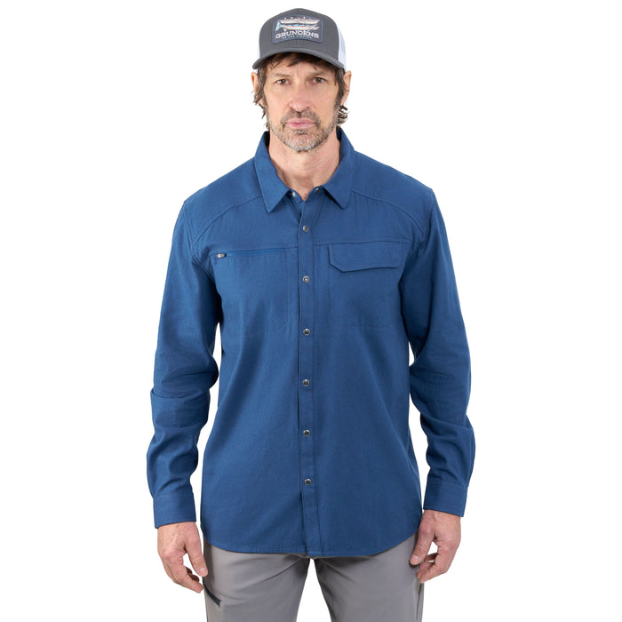 Grundens Men's Dispatch Flannel Shirt Blue Abyss Image 03