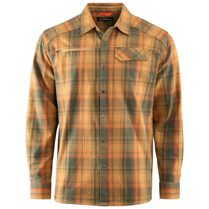 Grundens Men's Dispatch Flannel Shirt Oak Plaid Image 01