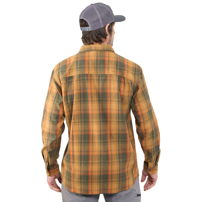 Grundens Men's Dispatch Flannel Shirt Oak Plaid Image 05