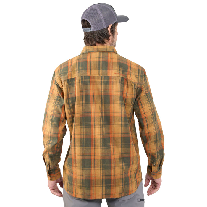 Grundens Men's Dispatch Flannel Shirt Oak Plaid Image 05