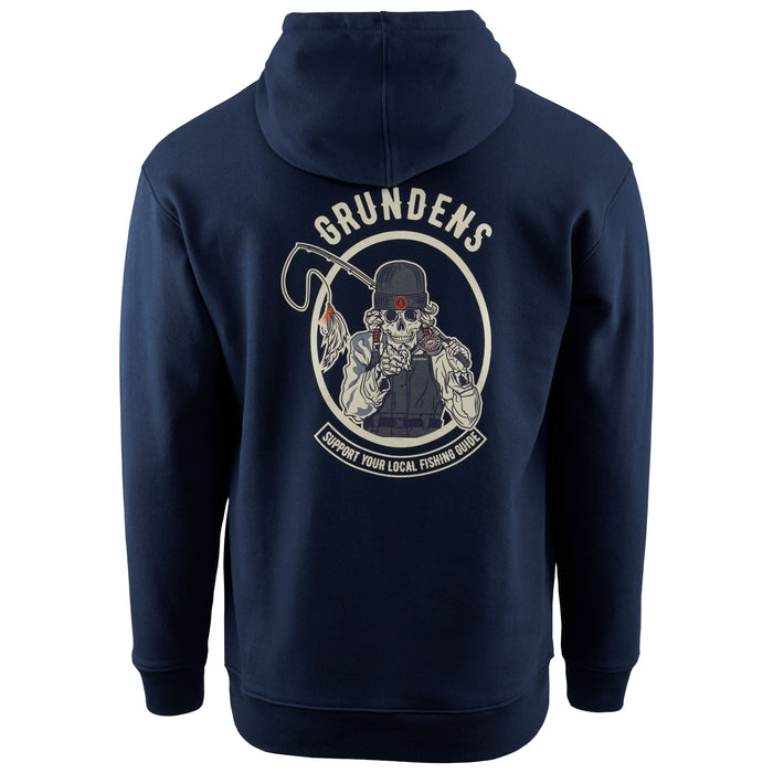 Grundens Men's Displacement DWR Hoodie SL Guides Dark Navy Image 02