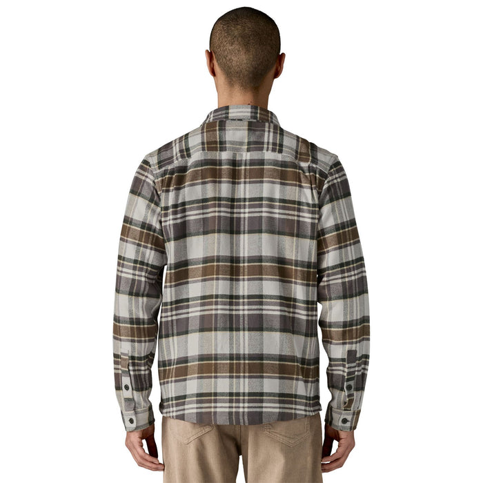 Patagonia Men's Fjord Flannel Shirt Blizzard: Salt Grey Image 03