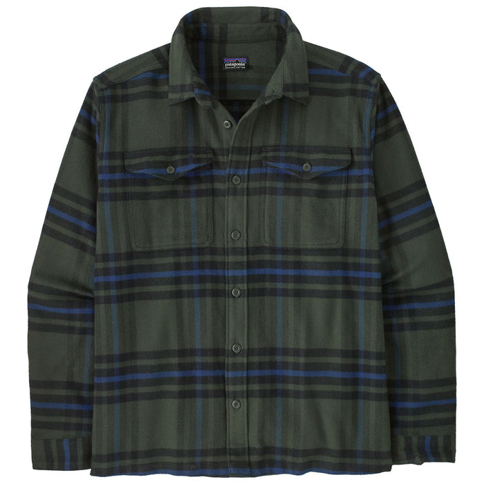 Patagonia Men's Fjord Flannel Shirt Catch: Old Growth Green Image 01