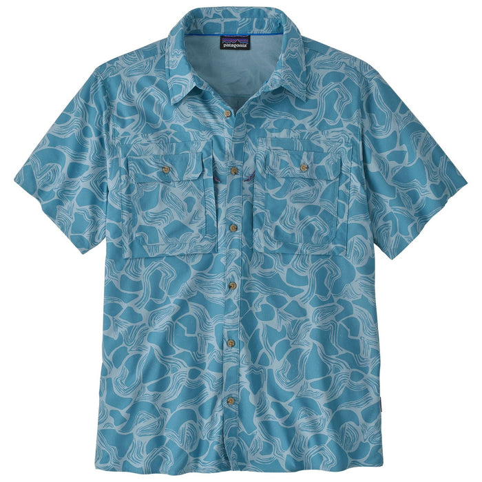 Patagonia Men's Short-Sleeved Self Guided Sun Shirt Coastal Edge: Shore Blue