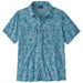 Patagonia Men's Short-Sleeved Self Guided Sun Shirt Coastal Edge: Shore Blue