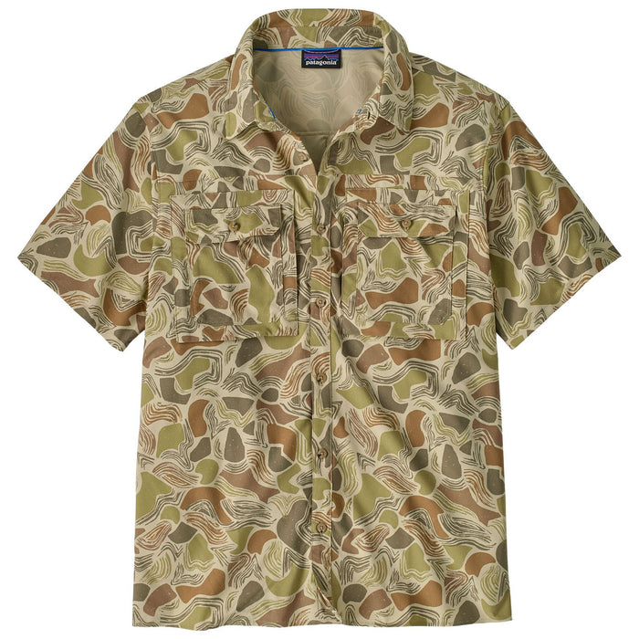 Patagonia Men's Short-Sleeved Self Guided Sun Shirt Coastal Edge: Weathered Stone