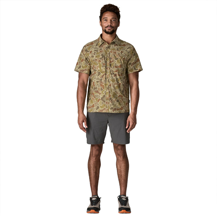 Patagonia Men's Short-Sleeved Self Guided Sun Shirt Coastal Edge: Weathered Stone