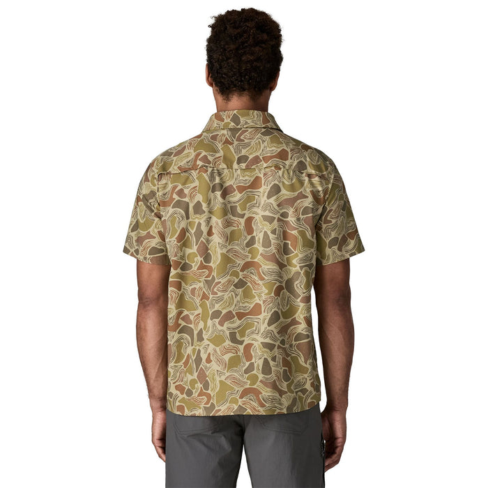 Patagonia Men's Short-Sleeved Self Guided Sun Shirt Coastal Edge: Weathered Stone