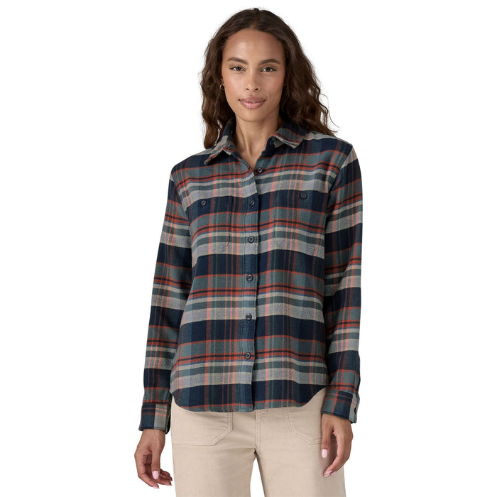 Patagonia Women's Fjord Flannel Shirt Adventurer: Smolder Blue Image 03