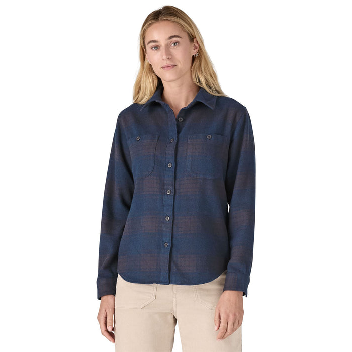 Patagonia Women's Fjord Flannel Shirt Cascade: Tidepool Blue Image 03