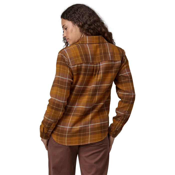 Patagonia Women's Fjord Flannel Shirt Happy Camper: Shelter Brown Image 04