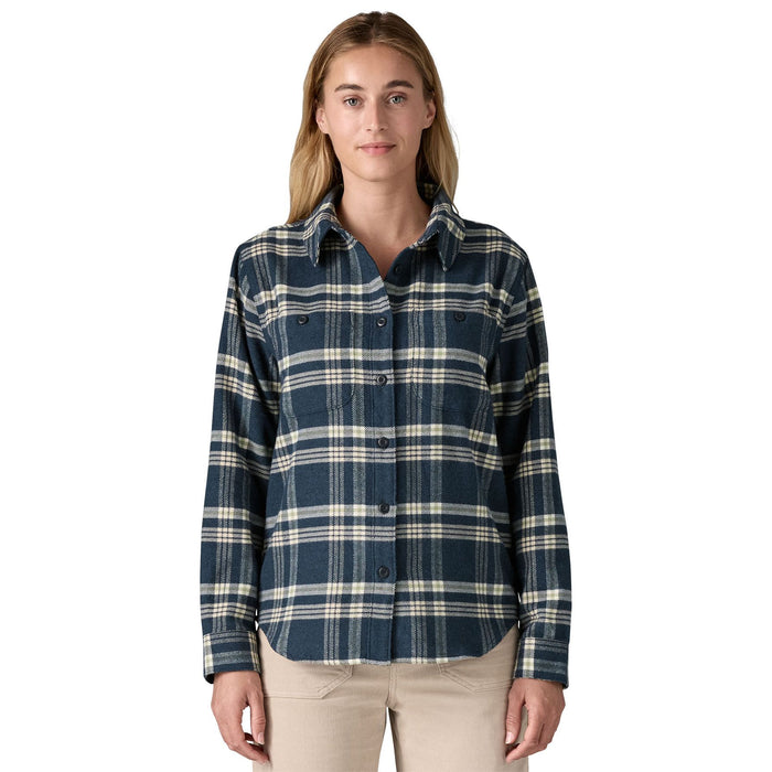 Patagonia Women's Fjord Flannel Shirt Old Spruce: Sunken Blue Image 02
