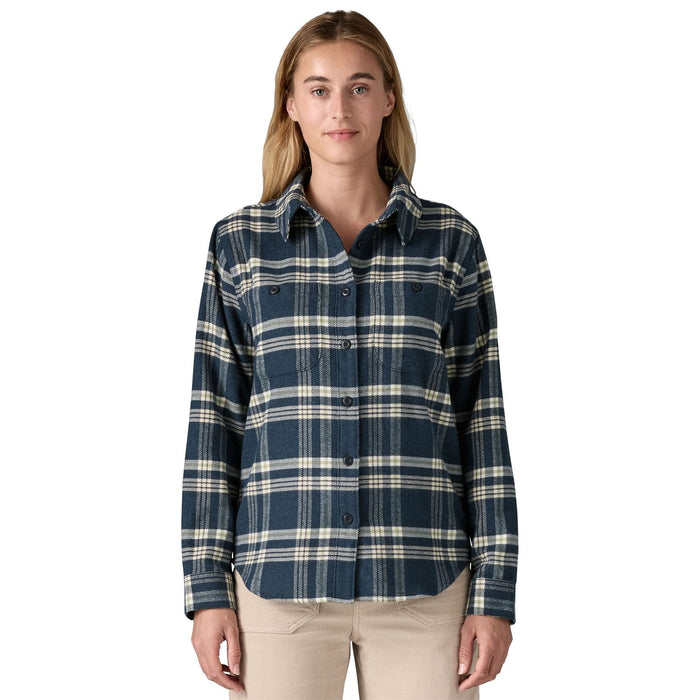 Patagonia Women's Fjord Flannel Shirt Old Spruce: Sunken Blue Image 02