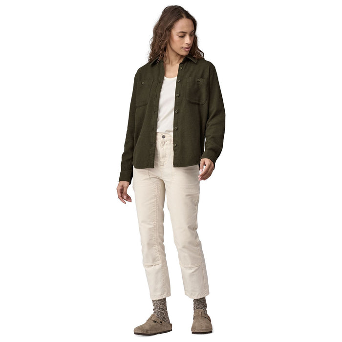 Patagonia Women's Fjord Flannel Shirt Whole Weave: Pine Needle Green Image 02