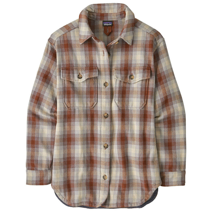 Patagonia Women's Fjord Loft Overshirt Jacket Alpenglow: Oar Tan Image 01