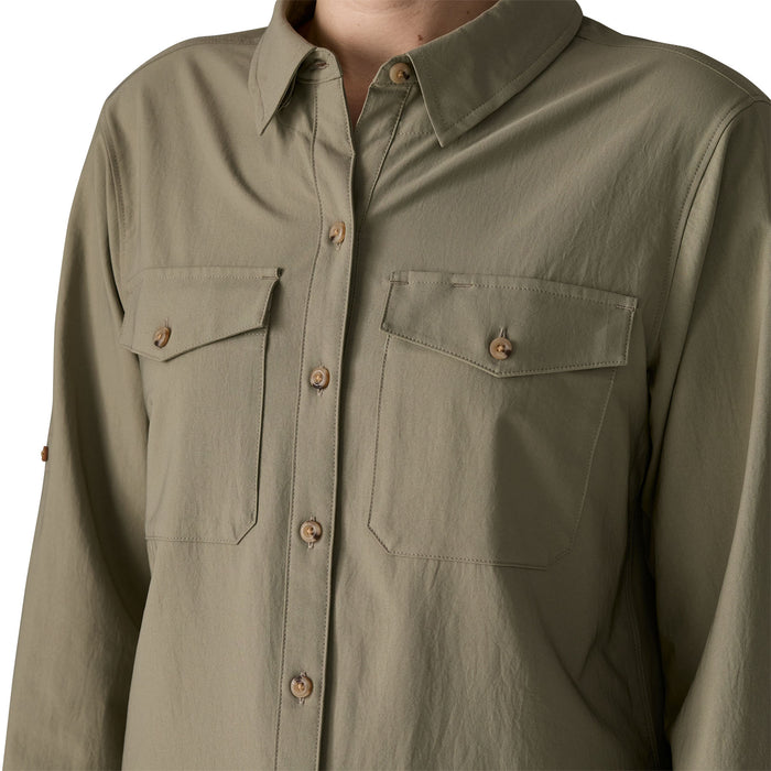 Patagonia Women's Long-Sleeved Self Guided Sun Shirt River Rock Green