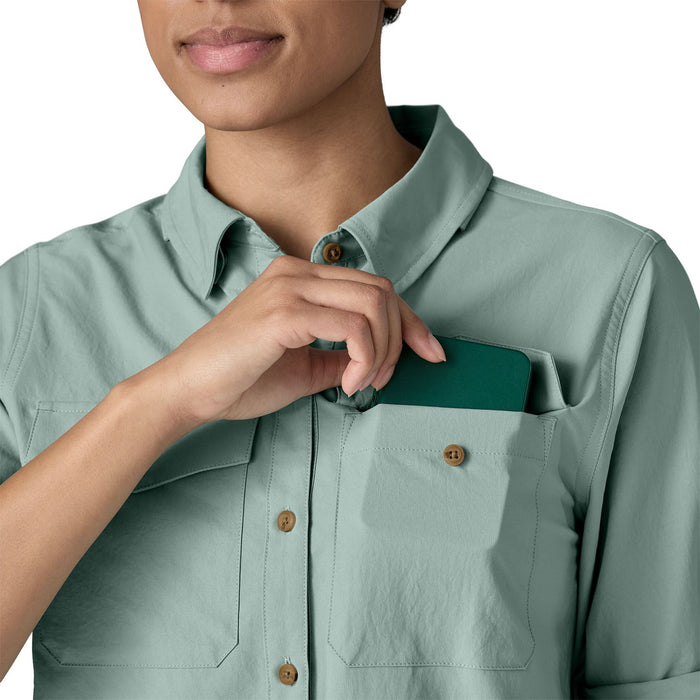 Patagonia Women's Long-Sleeved Self Guided Sun Shirt Thermal Blue