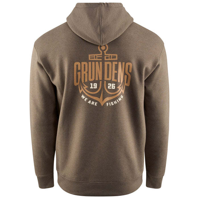 Grundens Men's Displacement DWR Hoodie Anchor Otter Heather Image 02