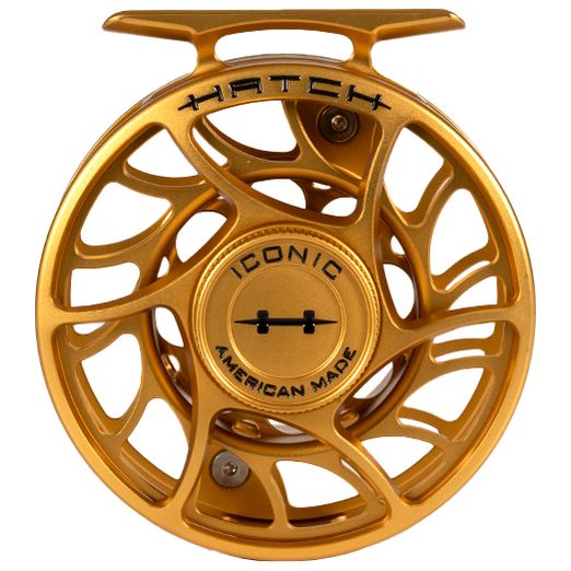 Hatch Custom Fool's Gold Iconic Large Arbor Fly Reel 4 Plus