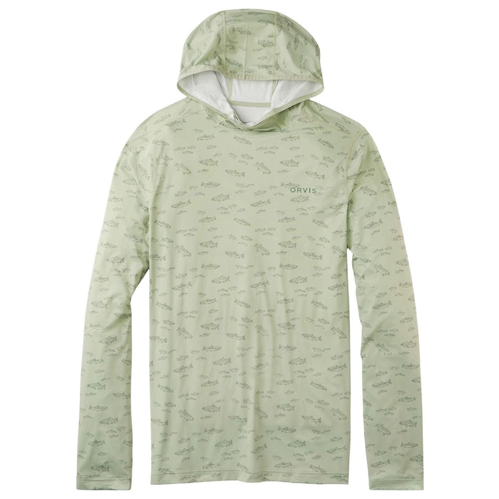 Orvis Men's Sun Defense Hoodie Celadon Fresh Water Fish Image 01