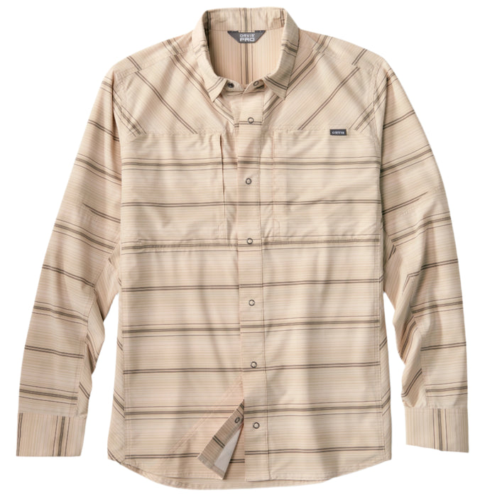 Orvis PRO Stretch LS Shirt Shiitake Stripe Image 01