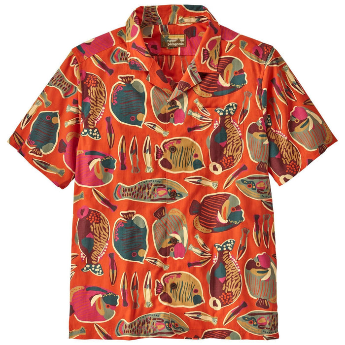Patagonia Men's Tidal Threads Camp Shirt Wrasse: Pollinator Orange Image 01