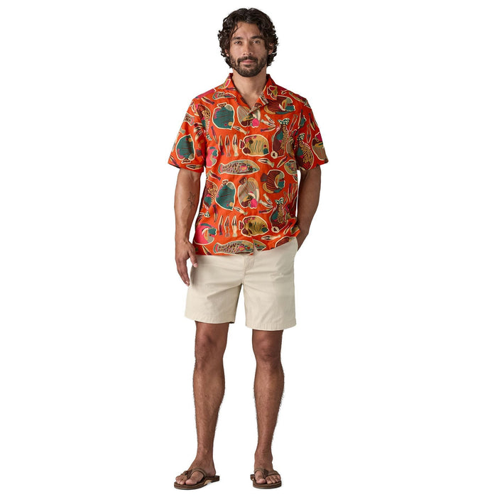 Patagonia Men's Tidal Threads Camp Shirt Wrasse: Pollinator Orange Image 02