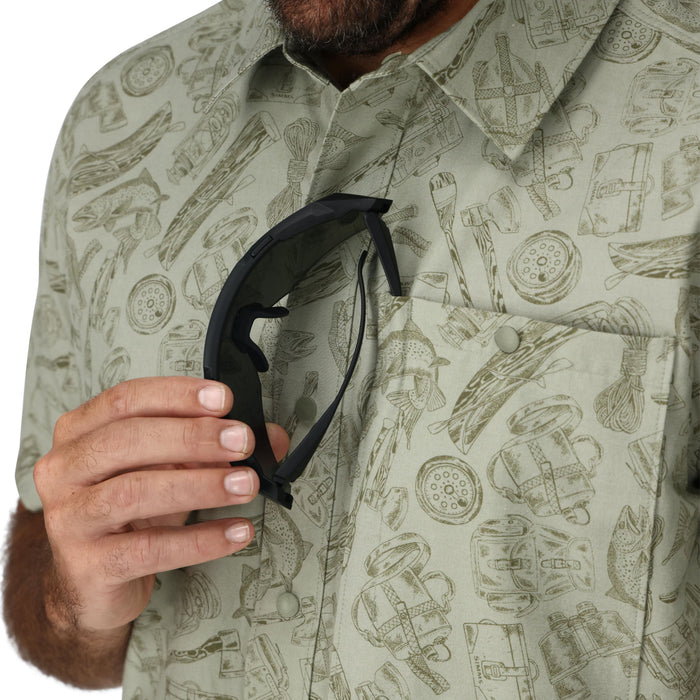 Simms Men's Tailout SS Shirt Camp Pale Pine Image 03