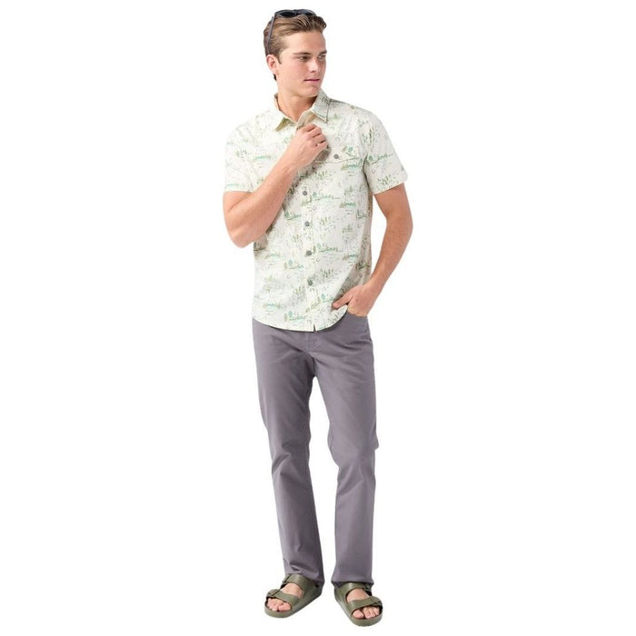 Stio Men's Curtis Camp Shirt SS Mountain Goat WY Landscape Image 02