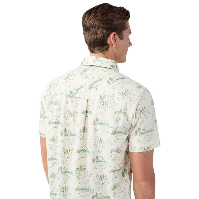Stio Men's Curtis Camp Shirt SS Mountain Goat WY Landscape Image 05