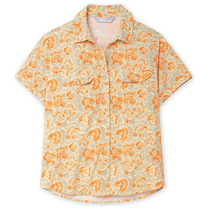 Stio Womens Shifter Shirt SS Pale Straw Blooms Image 01