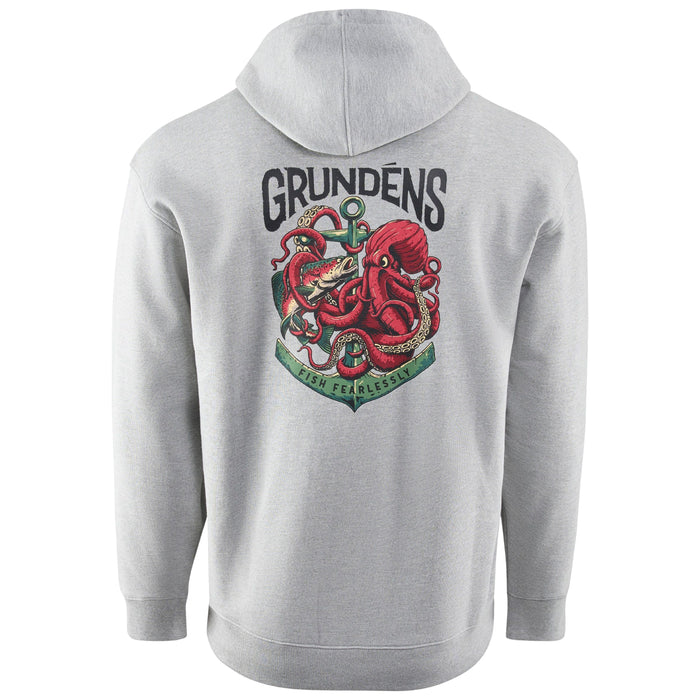 Grundens Men's Octo-Trout Displacement DWR Hoodie Athletic Heather Image 01
