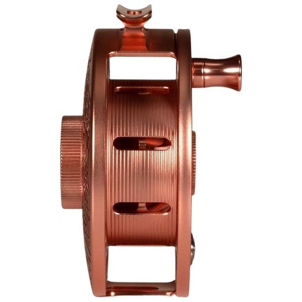 Hatch Custom Brent McCarron Smoking Carp Iconic Large Arbor Fly Reel 7 Plus Copper / Merlot Image 04