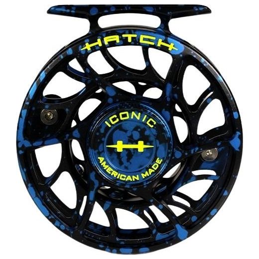 Hatch Custom Dark Matter Iconic Large Arbor Fly Reel 4 Plus Black-Blue / Green Image 01