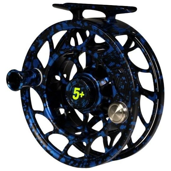 Hatch Custom Dark Matter Iconic Large Arbor Fly Reel 5 Plus Black-Blue / Green Image 04
