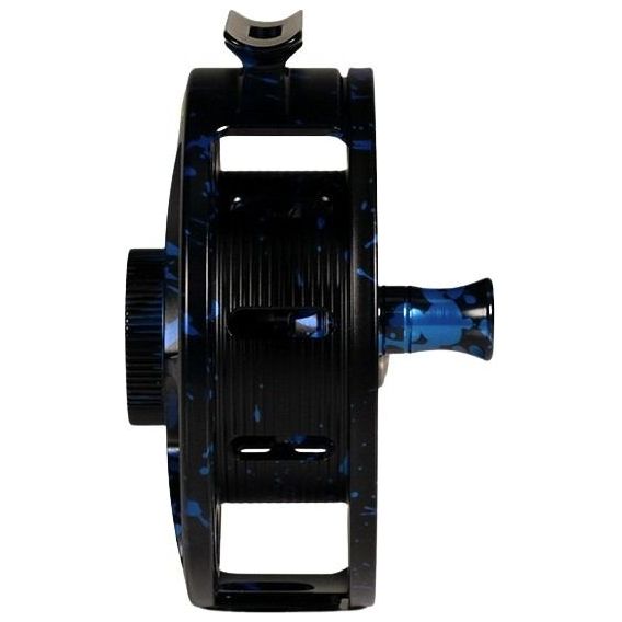 Hatch Custom Dark Matter Iconic Large Arbor Fly Reel 5 Plus Black-Blue / Green Image 05