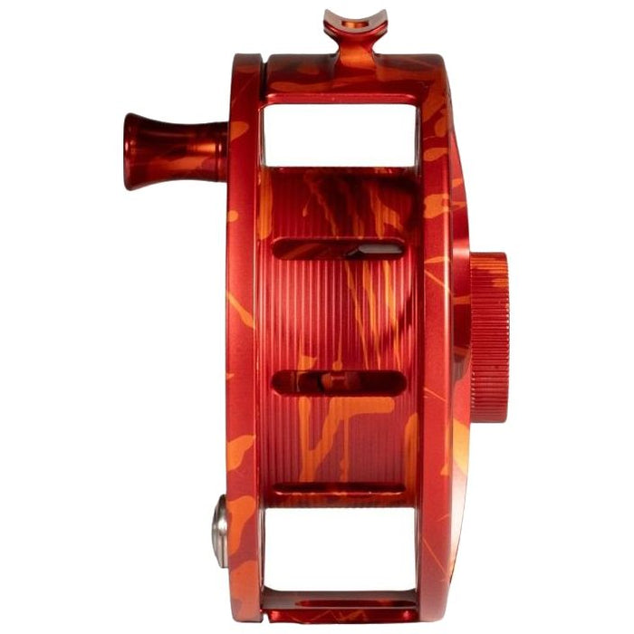 Hatch Custom Magma Iconic Large Arbor Fly Reel 11 Plus Red-Orange Splatter / Black Image 03