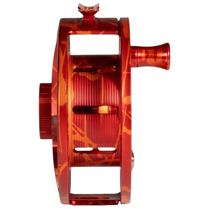 Hatch Custom Magma Iconic Large Arbor Fly Reel 11 Plus Red-Orange Splatter / Black Image 05