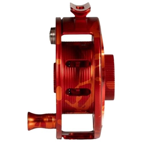 Hatch Custom Magma Iconic Large Arbor Fly Reel 3 Plus Red-Orange Splatter / Black Image 03
