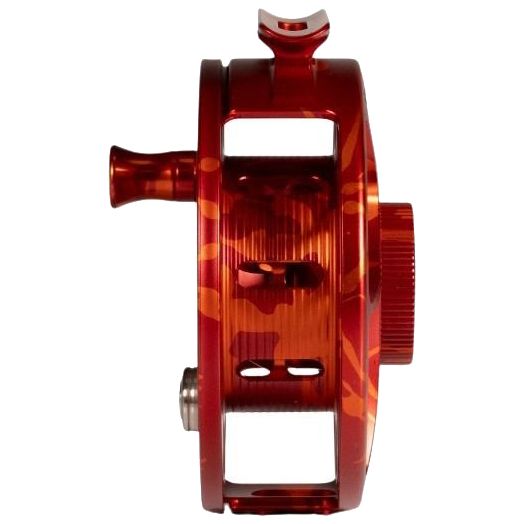 Hatch Custom Magma Iconic Large Arbor Fly Reel 4 Plus Red-Orange Splatter / Black Image 03