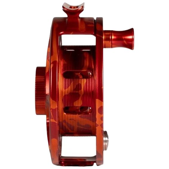 Hatch Custom Magma Iconic Large Arbor Fly Reel 5 Plus Red-Orange Splatter / Black Image 05
