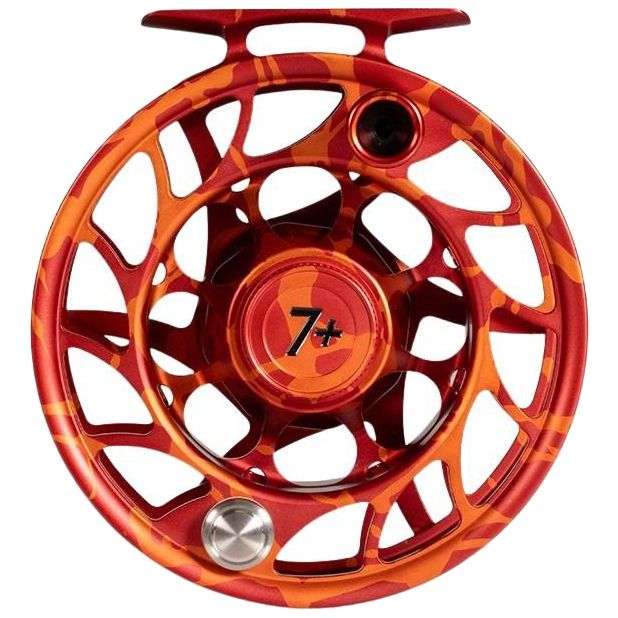 Hatch Custom Magma Iconic Large Arbor Fly Reel 7 Plus Red-Orange Splatter / Black Image 02
