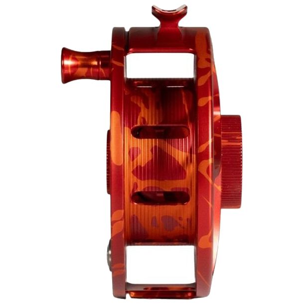 Hatch Custom Magma Iconic Large Arbor Fly Reel 7 Plus Red-Orange Splatter / Black Image 03
