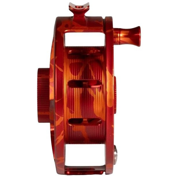 Hatch Custom Magma Iconic Large Arbor Fly Reel 7 Plus Red-Orange Splatter / Black Image 05