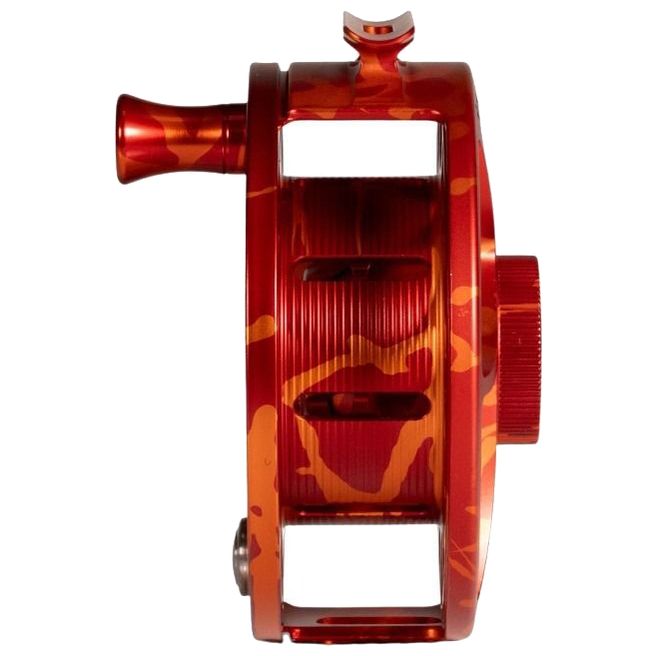 Hatch Custom Magma Iconic Large Arbor Fly Reel 9 Plus Red-Orange Splatter / Black Image 03